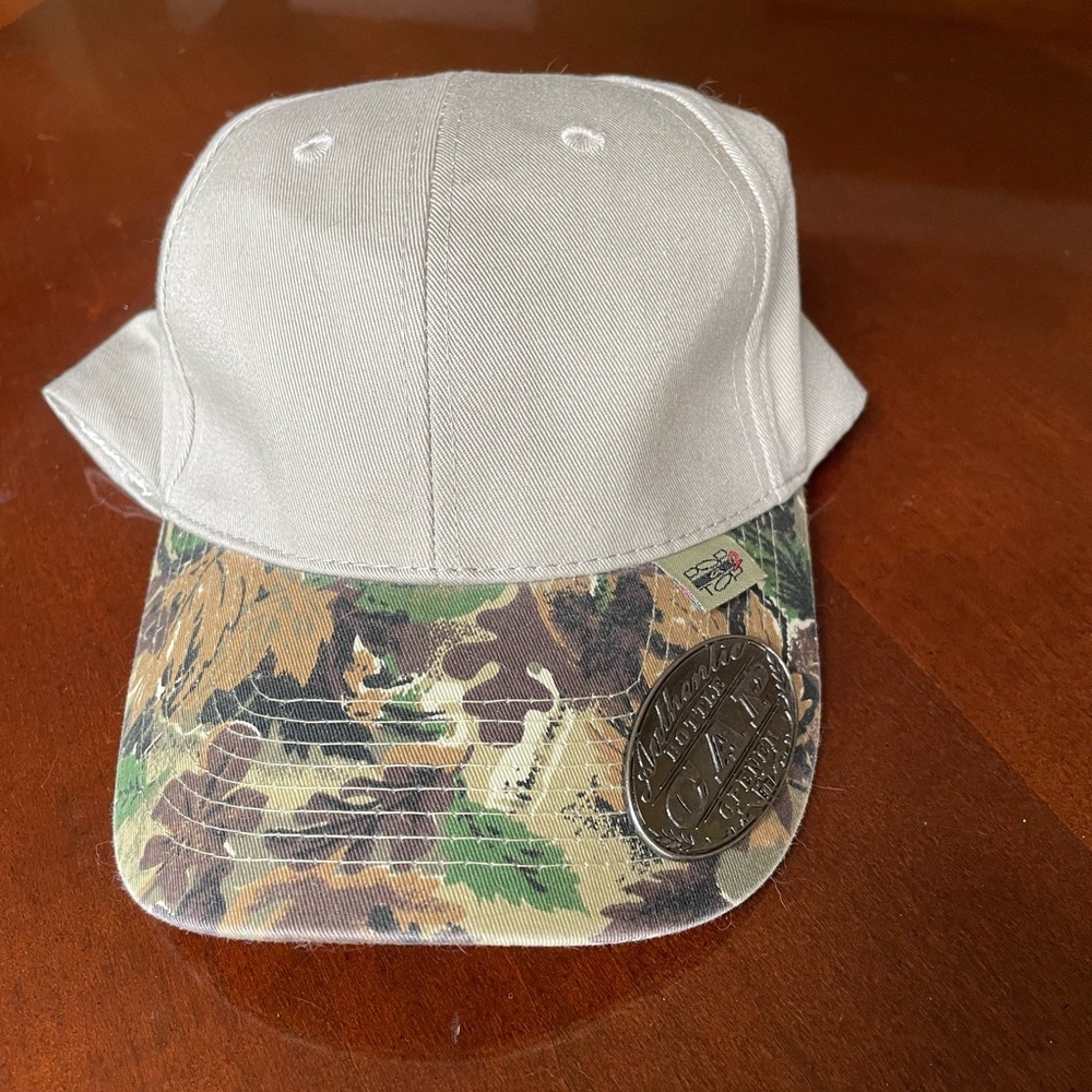 Canvas Cap with Camo Brim - Khaki/Multicolor